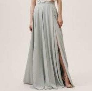 BHLDN Chateau Maxi Skirt in Morning Mist Color, L